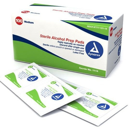 Dynarex Alcohol Prep-Pads - 100 Pack