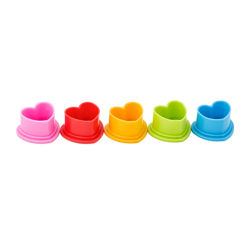 Saferly Heart Silicone Ink Caps — Pick Size and Color — Bag of 500